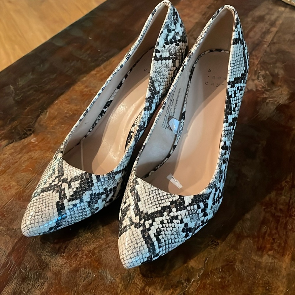 Faux Snake Skin Heels